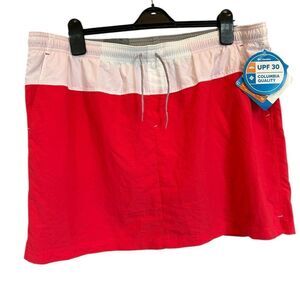 NWT Columbia Red/White Sandy River Skort 1X